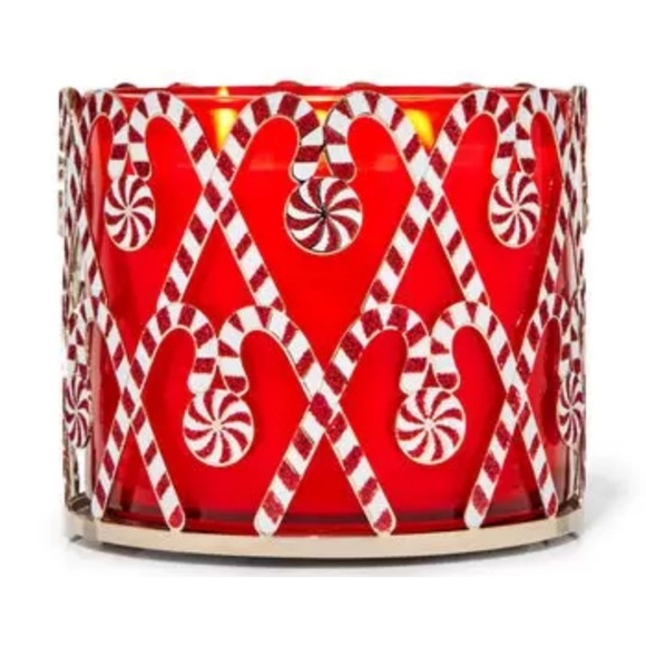 *NEW* HOLIDAY ~ PEPPERMINT LANE ~ 3Wick CANDLE HOLDER ~ Bath & Body Works Xmas - Picture 5 of 5